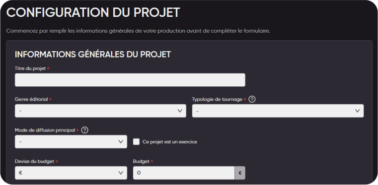 image du tuto carbon clap, et de la partie configuration du projet