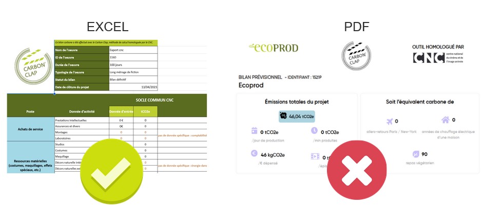 Attention de bien exporter le fichier au format excel